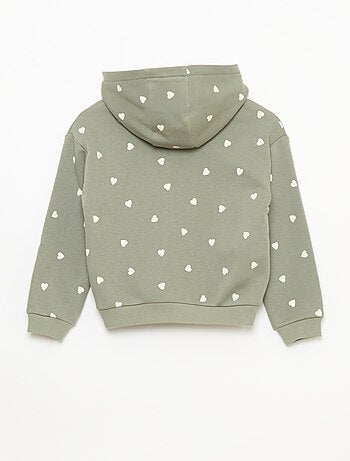 Felpa con zip e cappuccio stampata