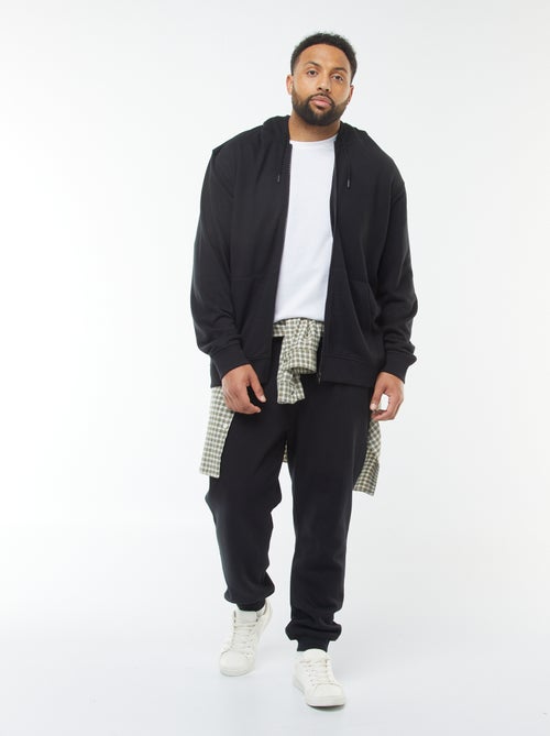 Felpa con zip e cappuccio tinta unita - Kiabi