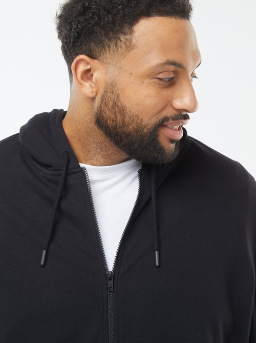 Felpa con zip e cappuccio tinta unita - Kiabi