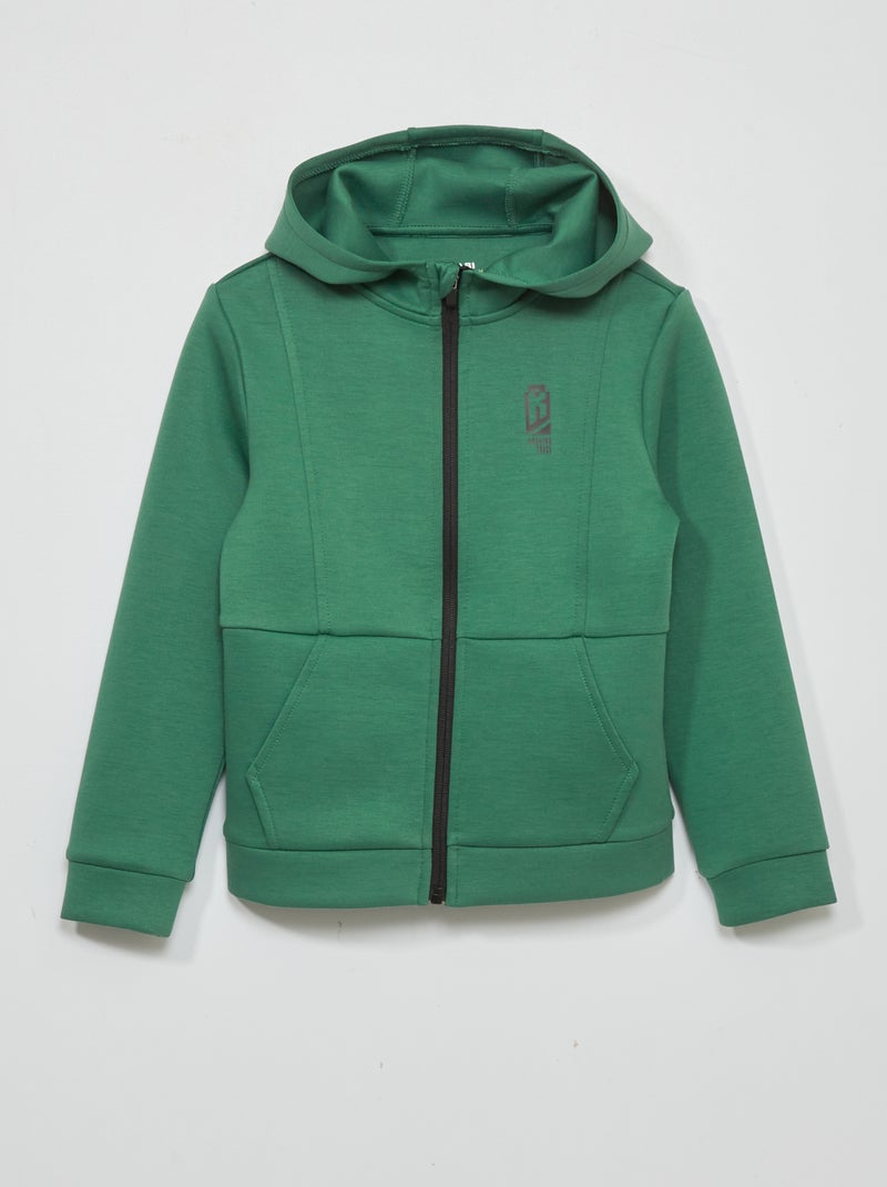 Felpa con zip e cappuccio VERDE - Kiabi