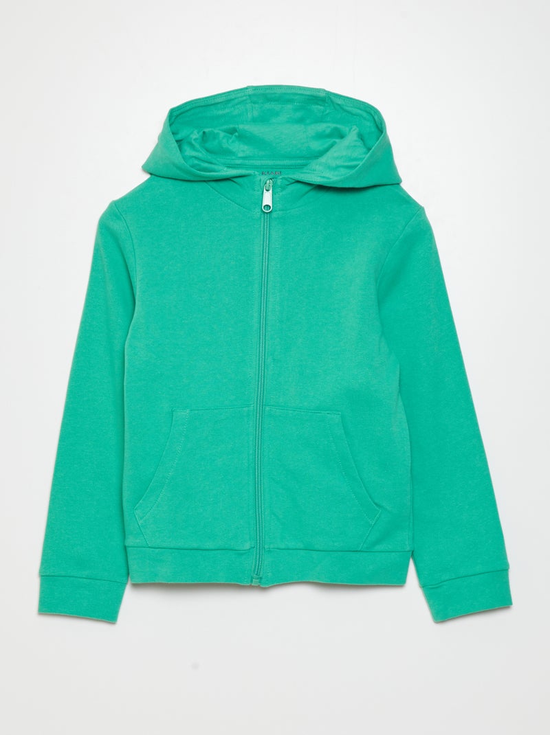 Felpa con zip e cappuccio VERDE - Kiabi