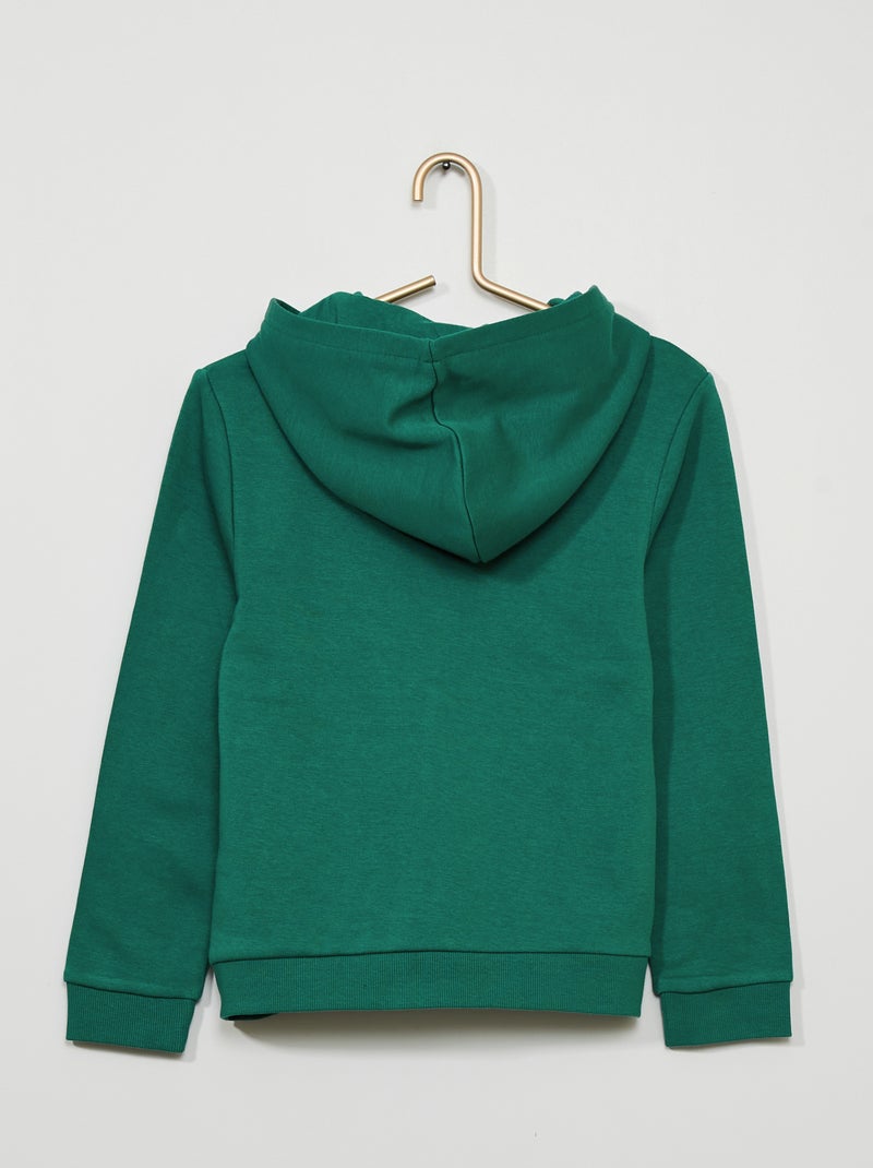 Felpa con zip e cappuccio Verde scuro - Kiabi