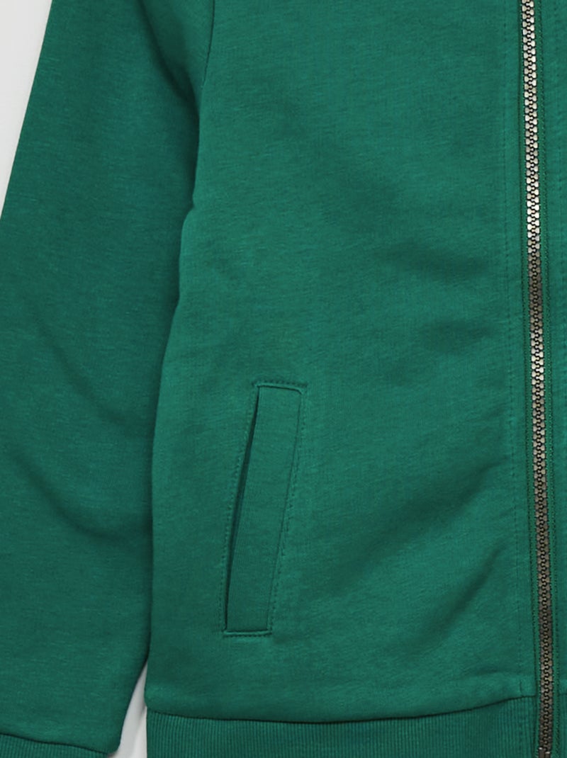 Felpa con zip e cappuccio Verde scuro - Kiabi