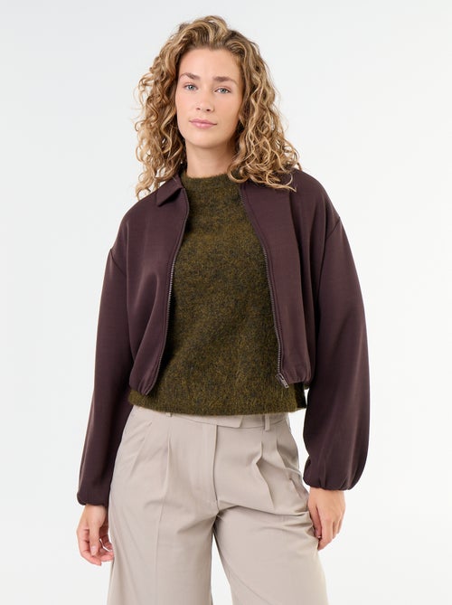 Felpa con zip e colletto a camicia - Kiabi Felpa con zip e colletto a camicia - Kiabi