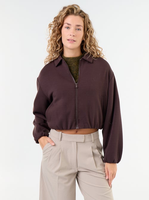 Felpa con zip e colletto a camicia - Kiabi Felpa con zip e colletto a camicia - Kiabi