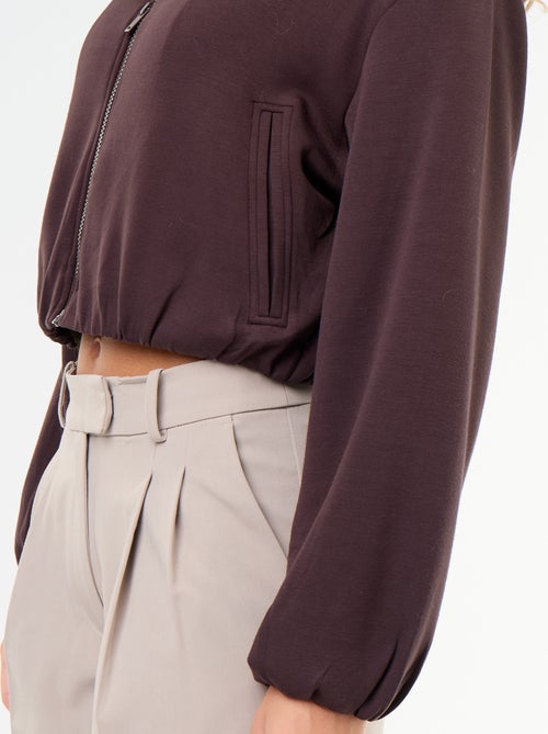 Felpa con zip e colletto a camicia - Kiabi Felpa con zip e colletto a camicia - Kiabi