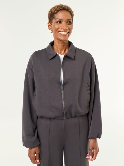 Felpa con zip e colletto a camicia - Kiabi Felpa con zip e colletto a camicia - Kiabi