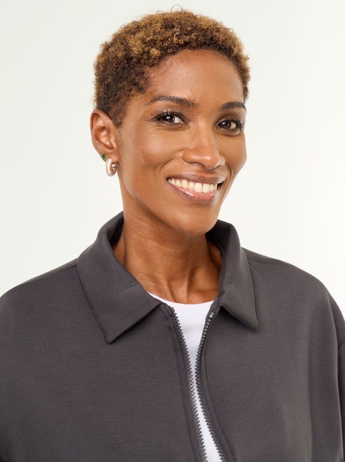 Felpa con zip e colletto a camicia - Kiabi Felpa con zip e colletto a camicia - Kiabi