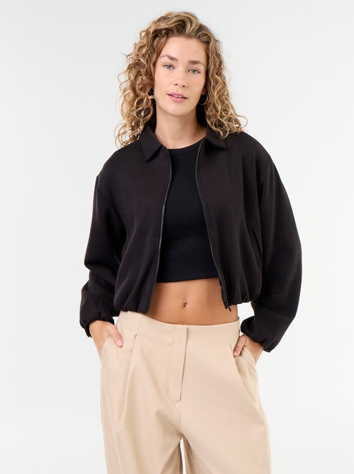 Felpa con zip e colletto a camicia - Kiabi