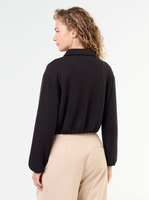 Felpa con zip e colletto a camicia - Kiabi