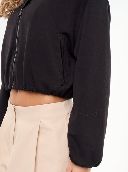 Felpa con zip e colletto a camicia - Kiabi