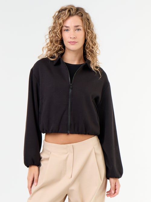 Felpa con zip e colletto a camicia - Kiabi