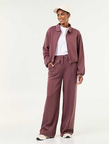 Felpa con zip e colletto a camicia