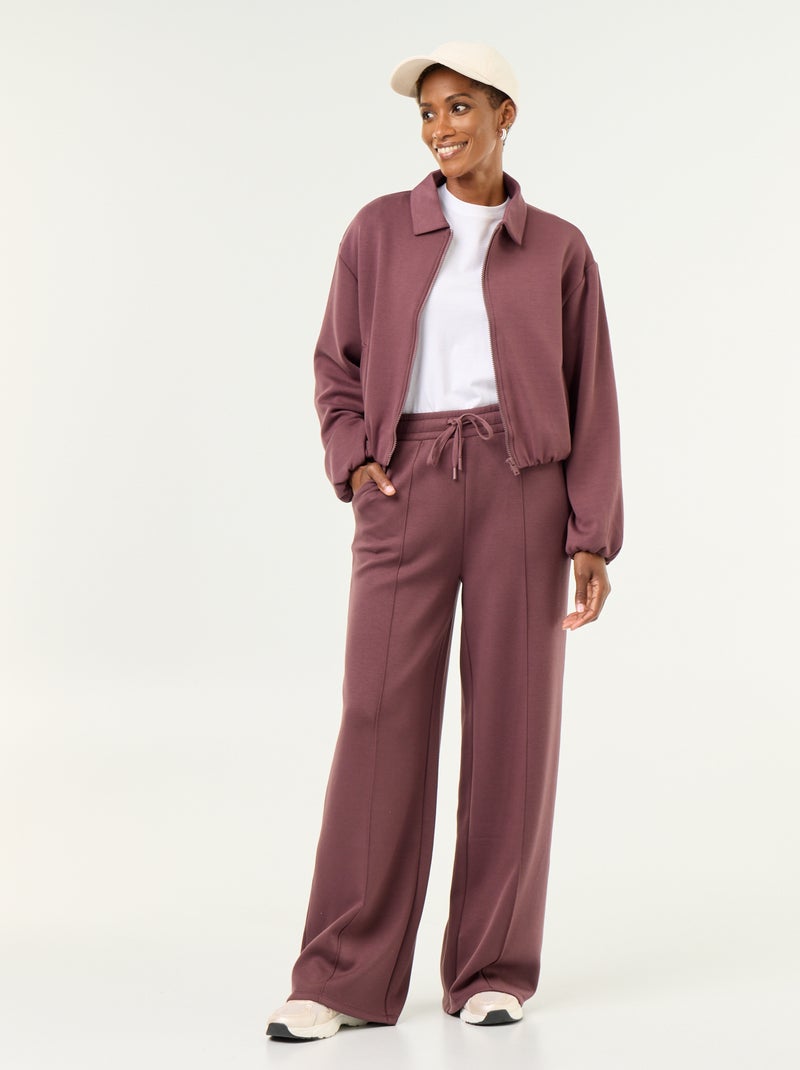 Felpa con zip e colletto a camicia Viola - Kiabi