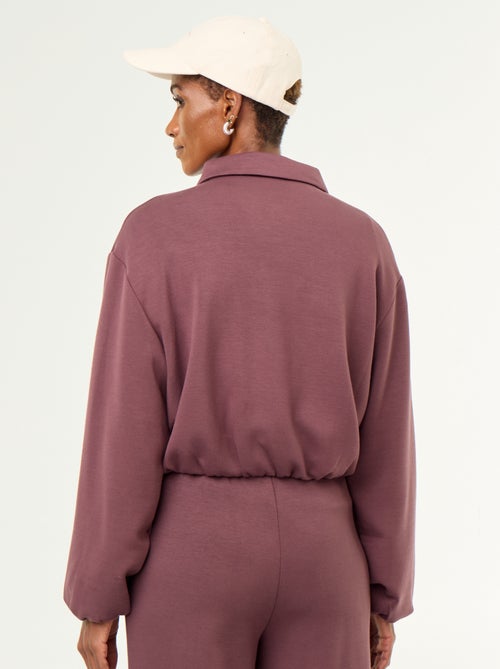 Felpa con zip e colletto a camicia - Kiabi Felpa con zip e colletto a camicia - Kiabi