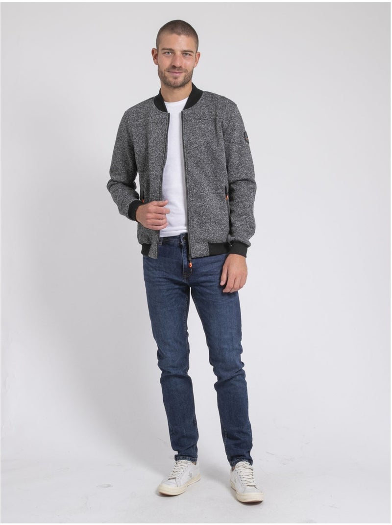 Felpa con zip e colletto alto WALTAREK Grigio - Kiabi