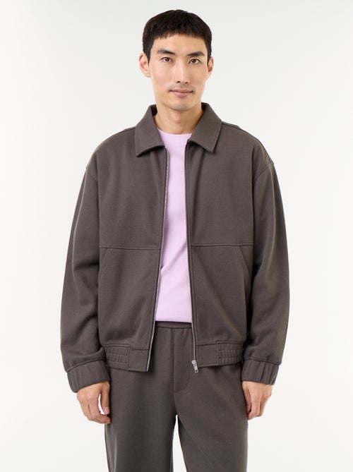 Felpa con zip e collo a camicia - Kiabi Felpa con zip e collo a camicia - Kiabi
