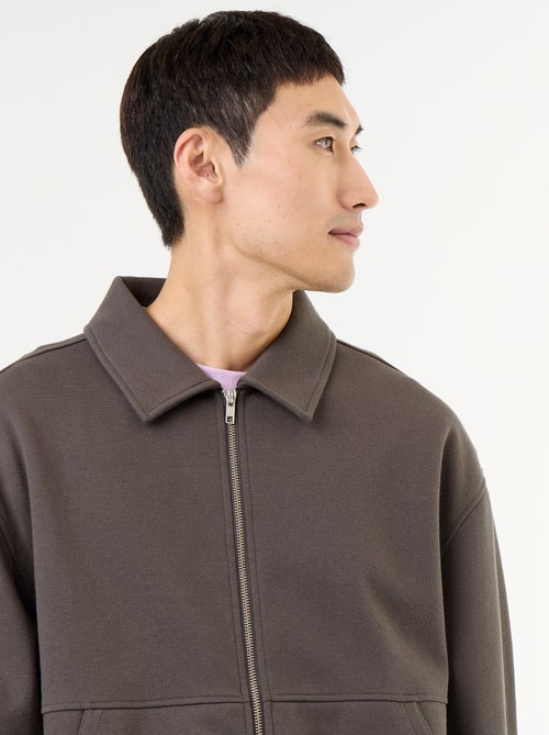 Felpa con zip e collo a camicia - Kiabi Felpa con zip e collo a camicia - Kiabi