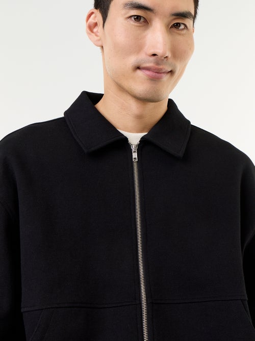 Felpa con zip e collo a camicia - Kiabi Felpa con zip e collo a camicia - Kiabi