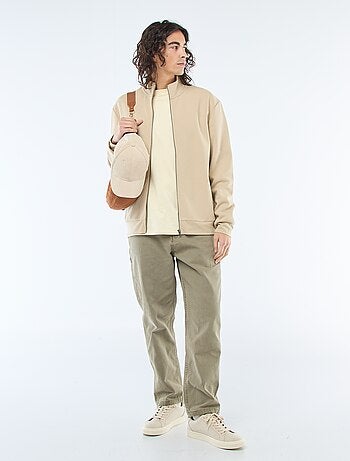 Felpa con zip e collo alto