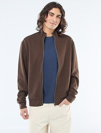 Felpa con zip e collo alto