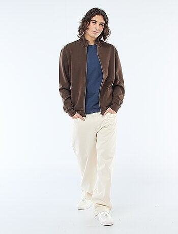 Felpa con zip e collo alto