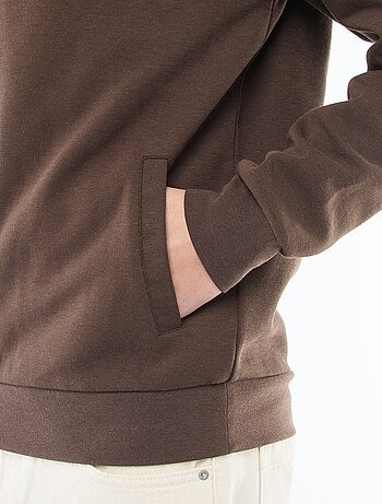 Felpa con zip e collo alto