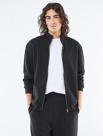 Felpa con zip e collo alto