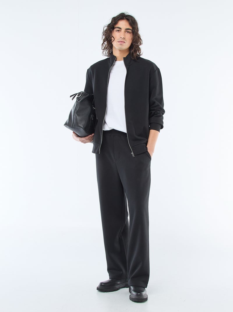 Felpa con zip e collo alto Nero - Kiabi