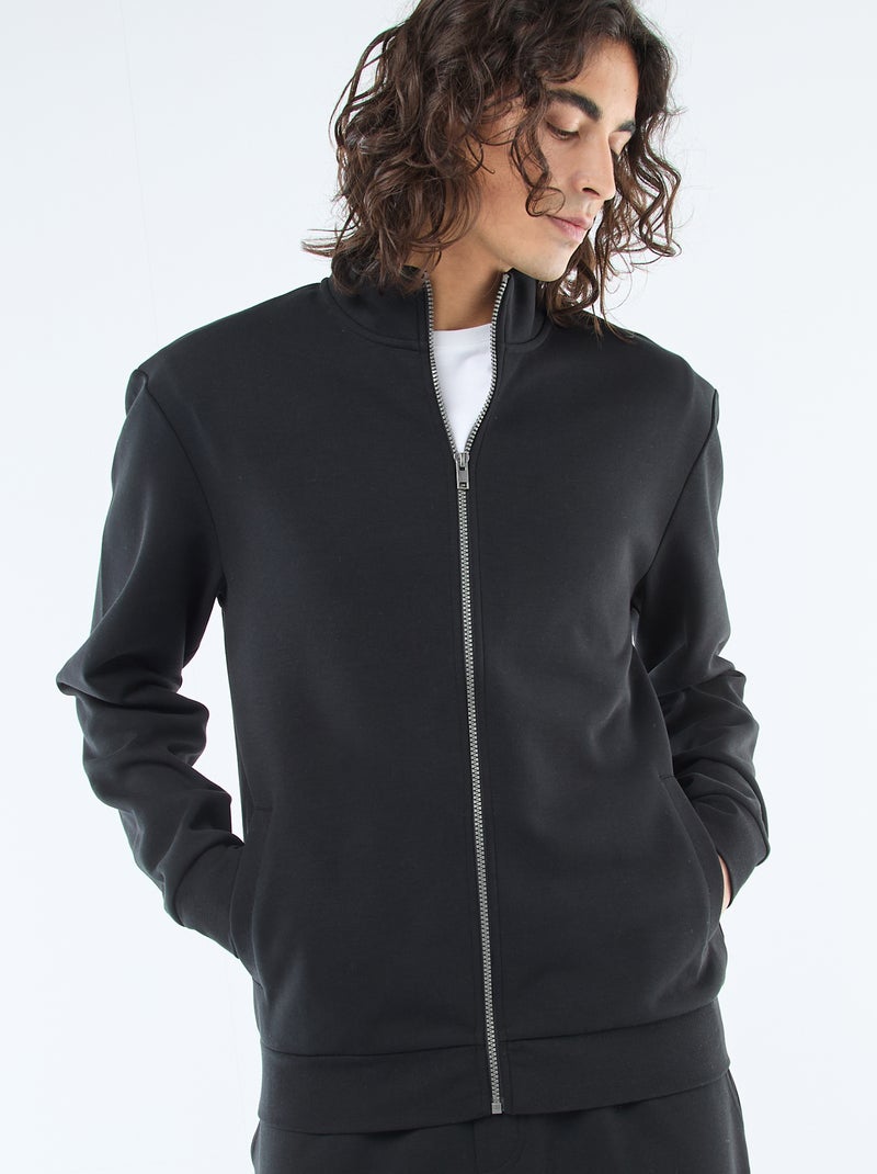 Felpa con zip e collo alto Nero - Kiabi