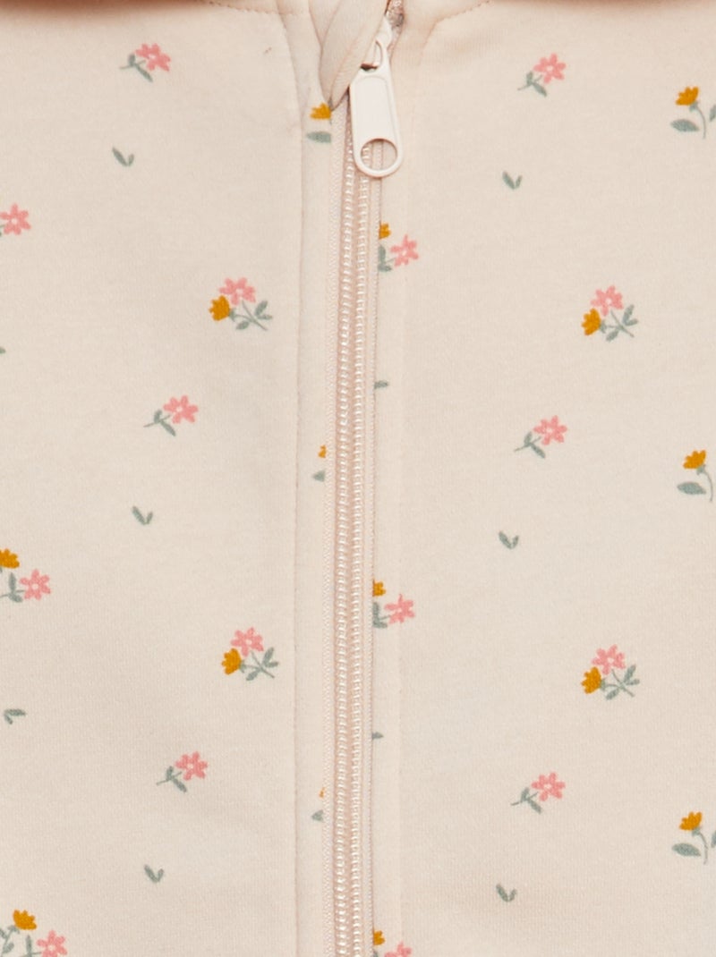 Felpa con zip e stampa ROSA - Kiabi
