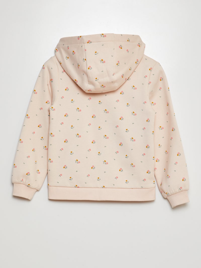 Felpa con zip e stampa ROSA - Kiabi