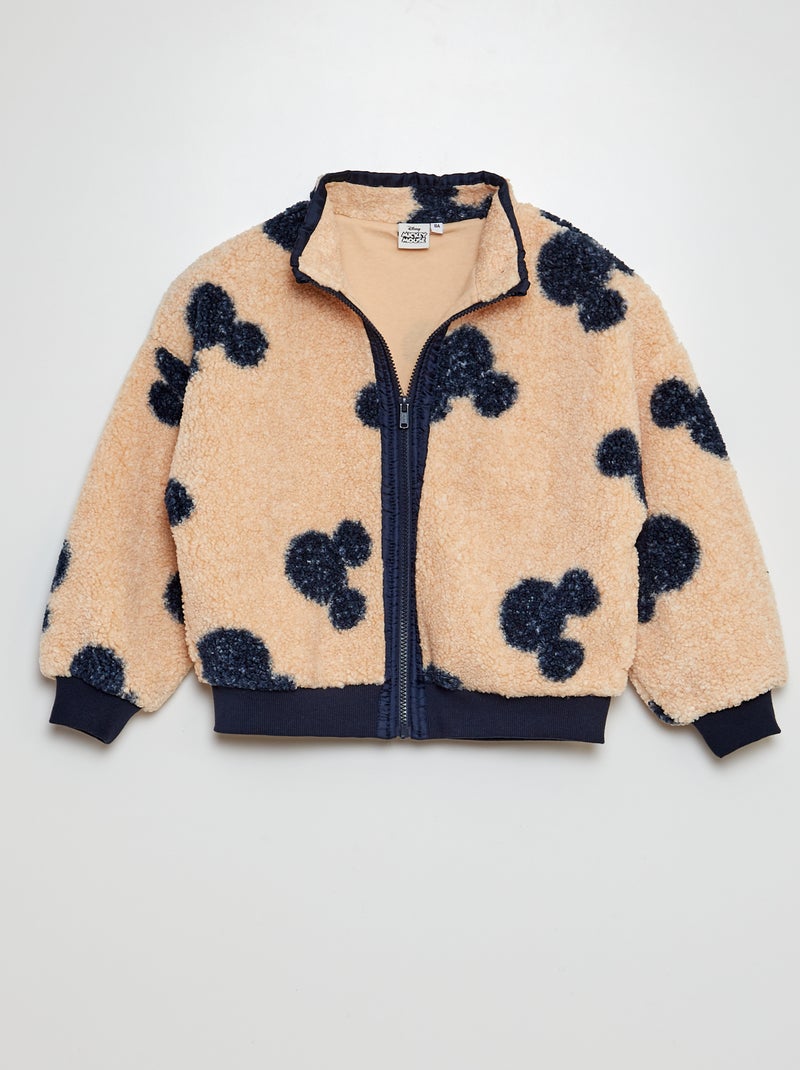 Felpa con zip effetto effetto montone 'Topolino' 'Disney' BEIGE - Kiabi