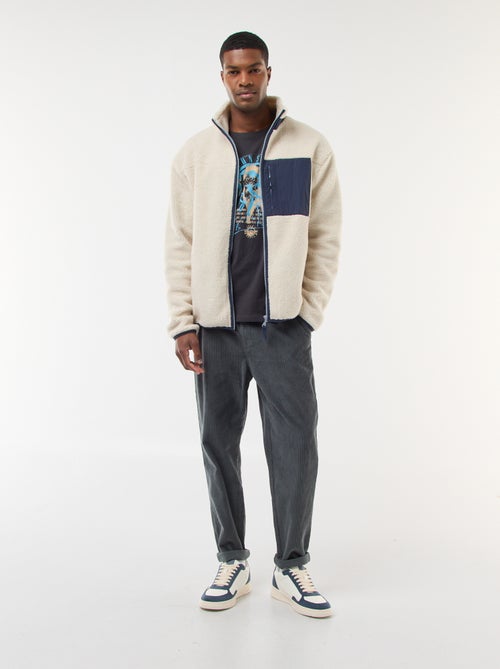 Felpa con zip effetto montone - Kiabi