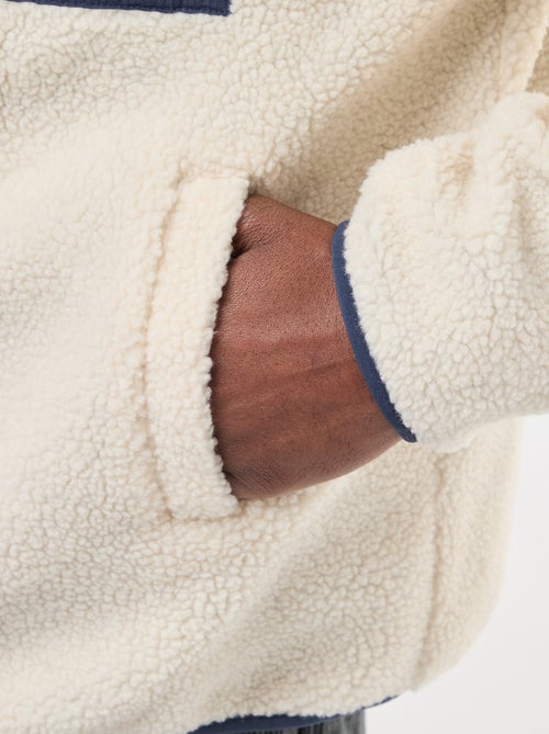 Felpa con zip effetto montone - Kiabi