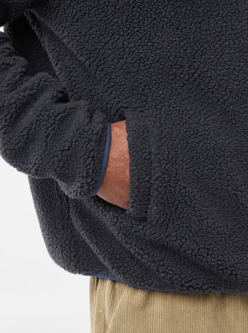 Felpa con zip effetto montone - Kiabi