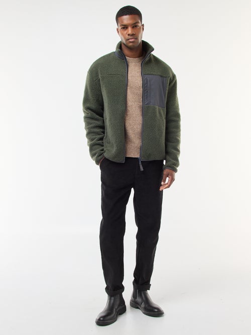 Felpa con zip effetto montone - Kiabi