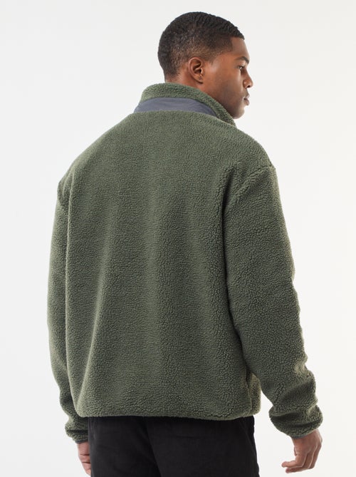 Felpa con zip effetto montone - Kiabi