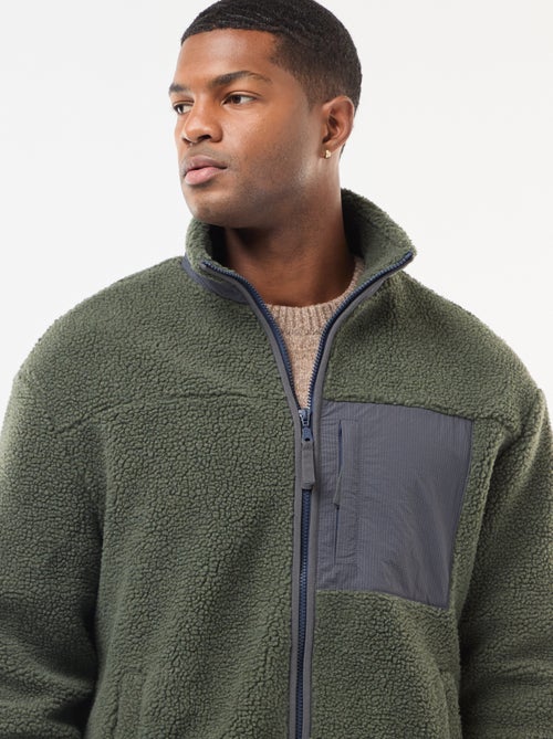 Felpa con zip effetto montone - Kiabi