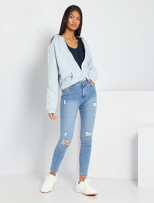Felpa con zip - grigio blu - Kiabi - 10.00€