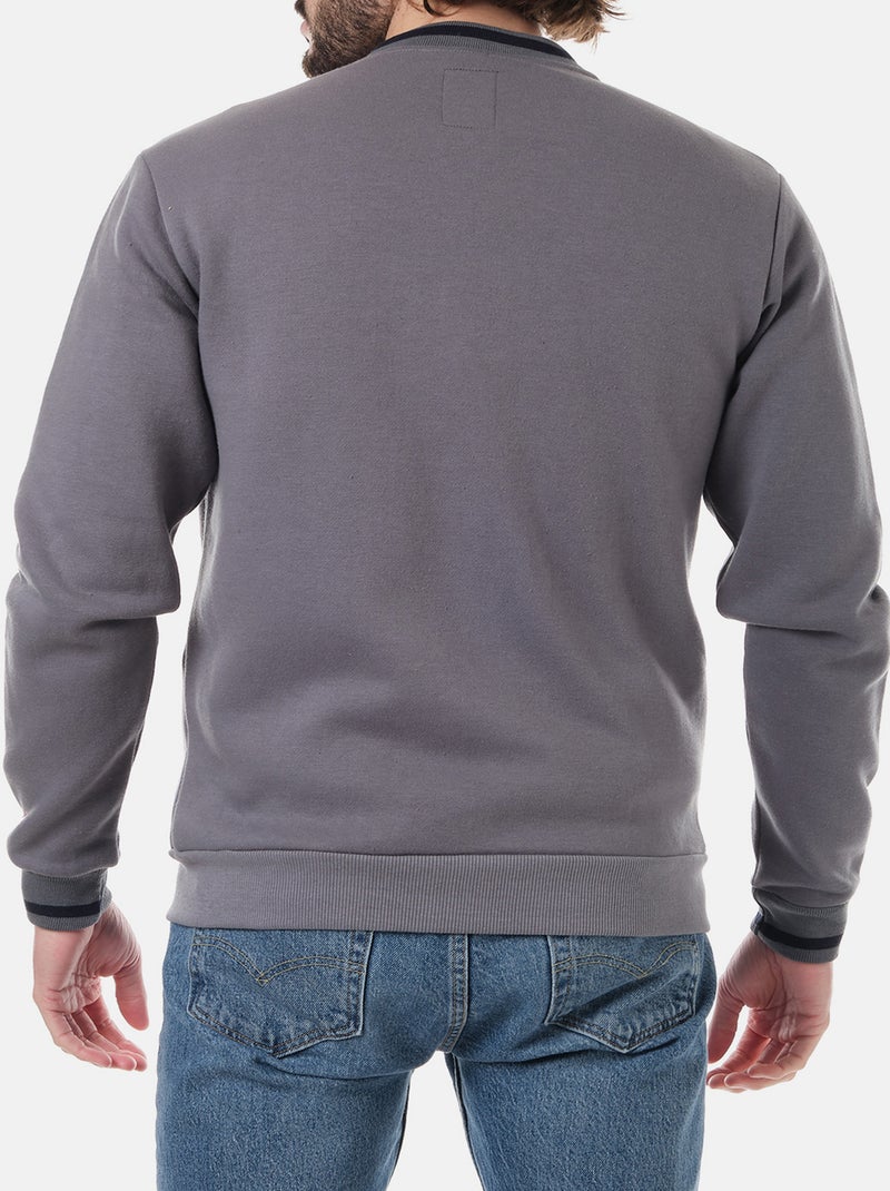 Felpa con zip Grigio - Kiabi