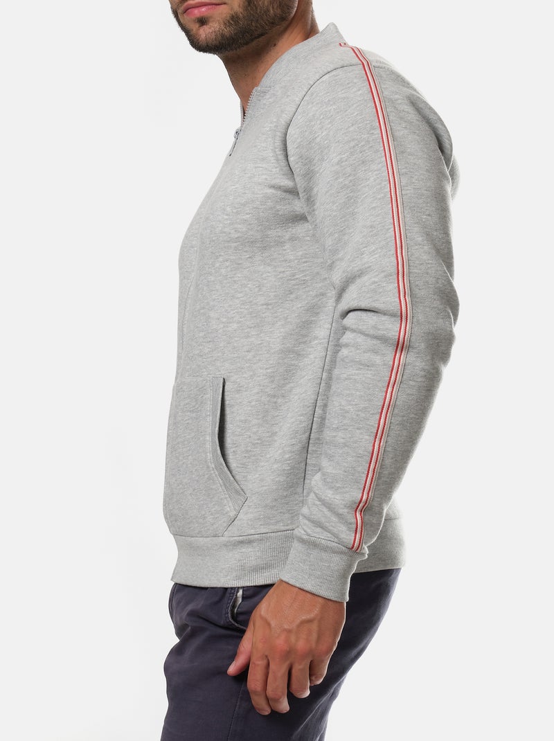 Felpa con zip Grigio - Kiabi