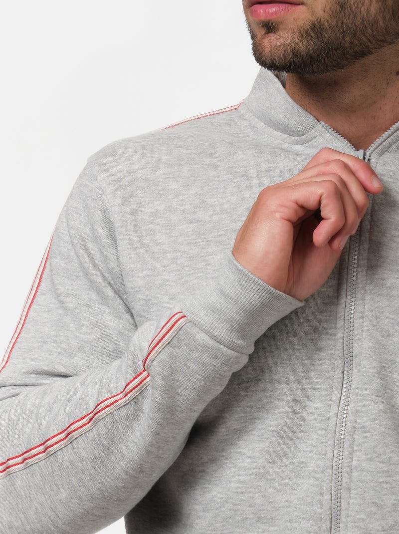 Felpa con zip Grigio - Kiabi