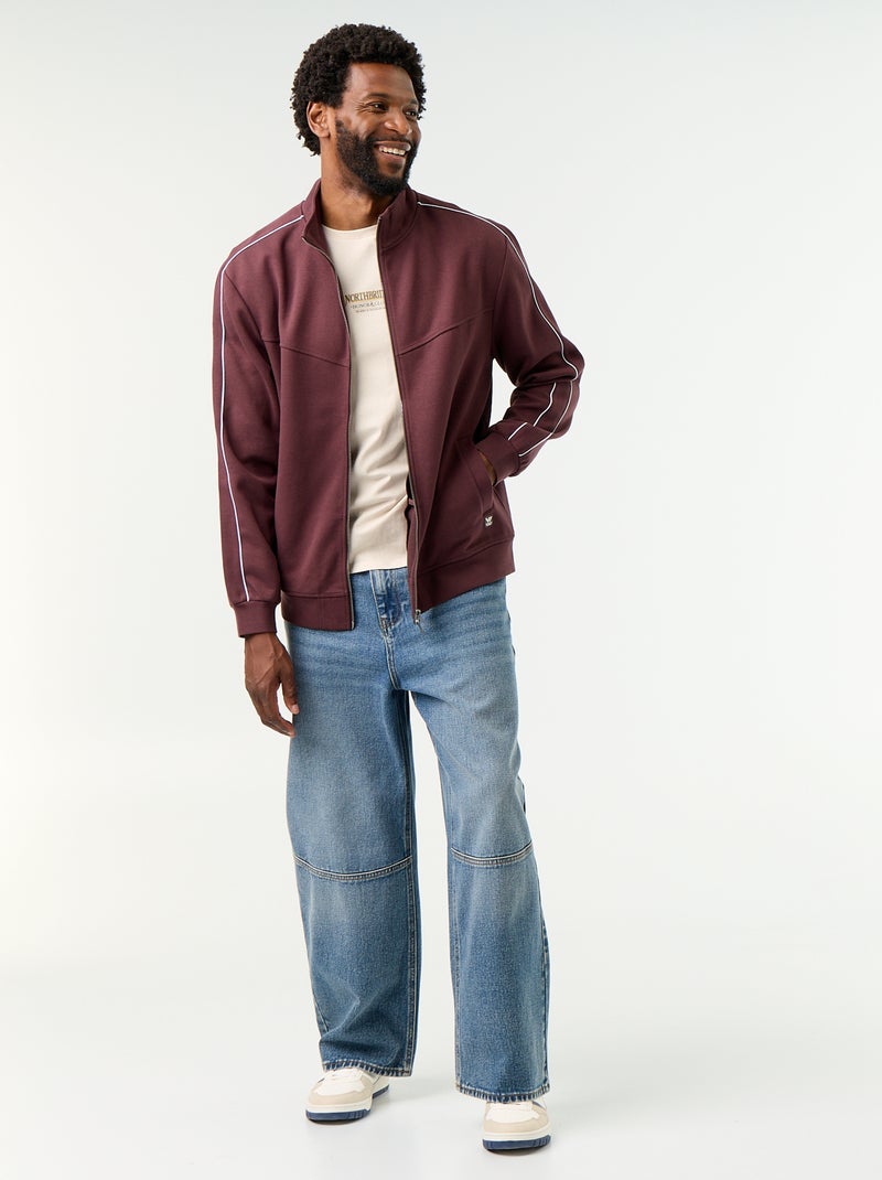 Felpa con zip in felpa Viola - Kiabi