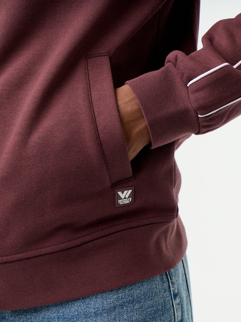 Felpa con zip in felpa Viola - Kiabi