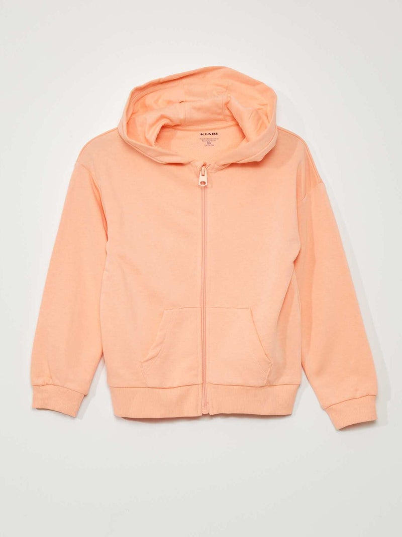 Felpa con zip in french terry ARANCIONE - Kiabi