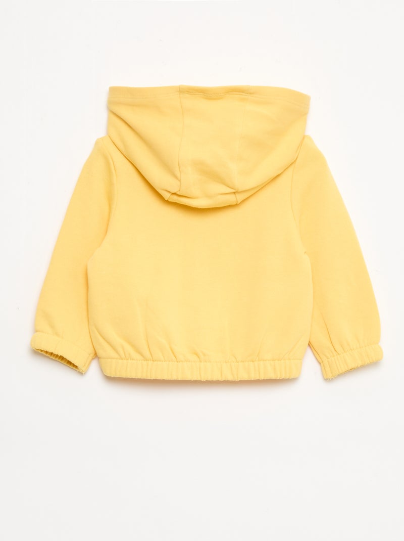 Felpa con zip in french terry Giallo - Kiabi