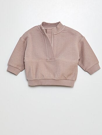 Felpa con zip in french terry
