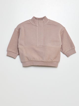 Felpa con zip in french terry