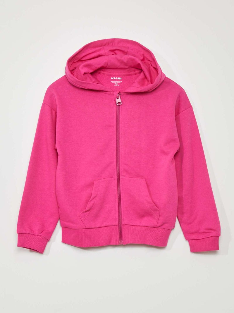 Felpa con zip in french terry ROSA - Kiabi